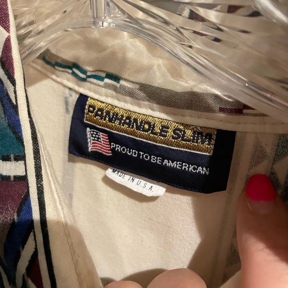 Vintage Panhandle Slim Western Aztec Shirt - Picture 3 of 3